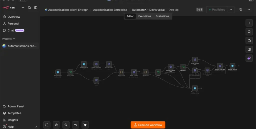 Exemple de préparation de devis à partir d’un message vocal client